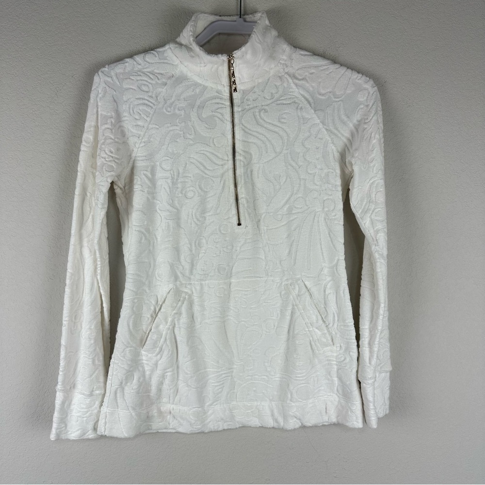 Lilly Pulitzer Resort White Skipper Popover 1/2 Zip Pullover Size XXS